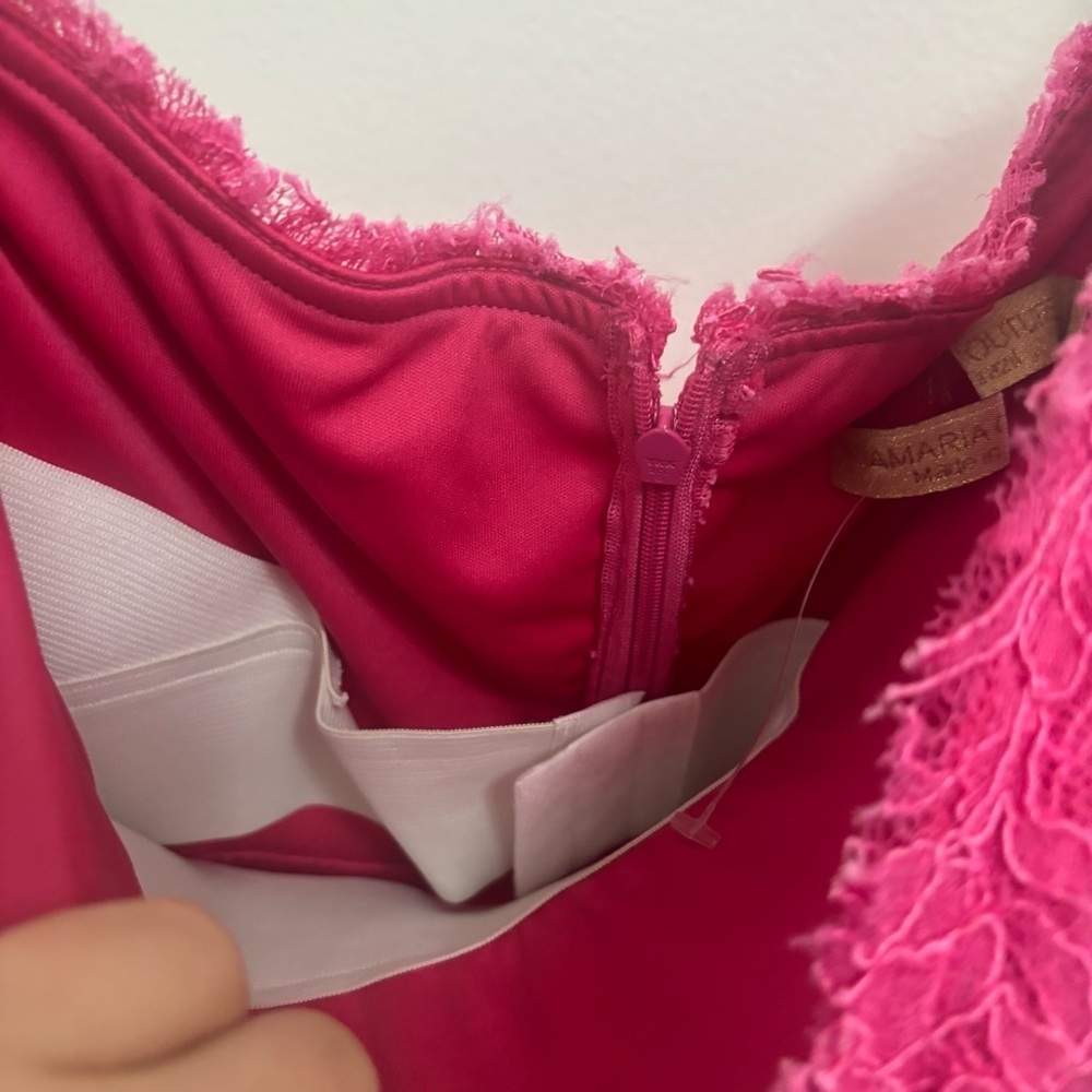 Neiman Marcus Strapless Pink Lace Dress - Picture 8 of 14